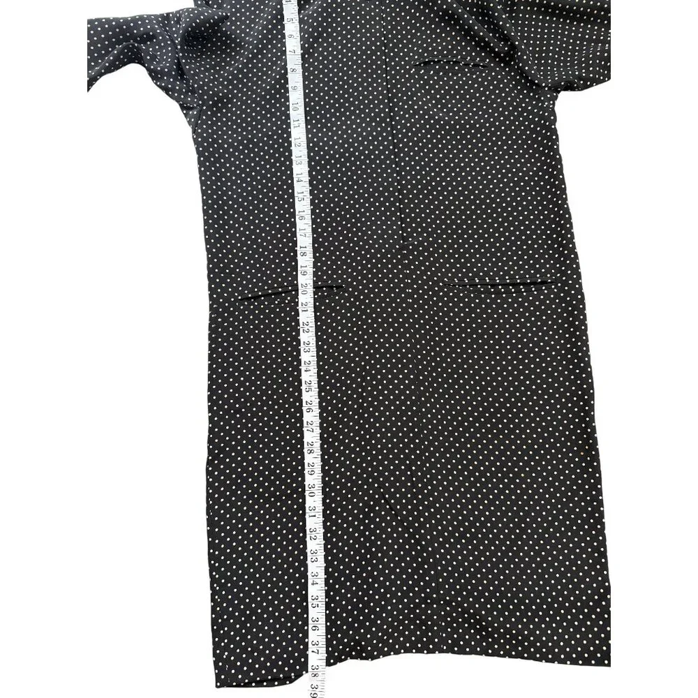 Vintage St. Gillian by Kay Unger Size 6 Dress Silk Shift Black White Polka Dot - Picture 7 of 7